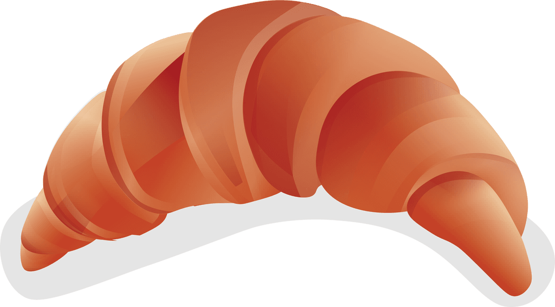 Transparent Croissant Illustration with Realistic Texture