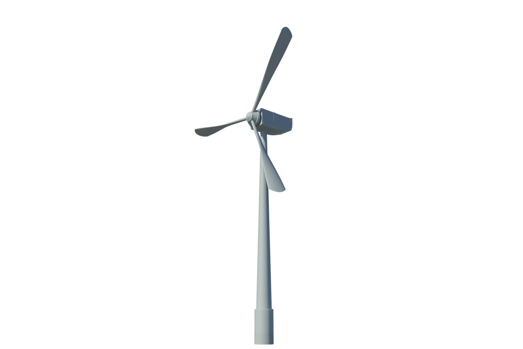 Transparent single gray wind turbine on white background - Download Free Stock Images Pikwizard.com