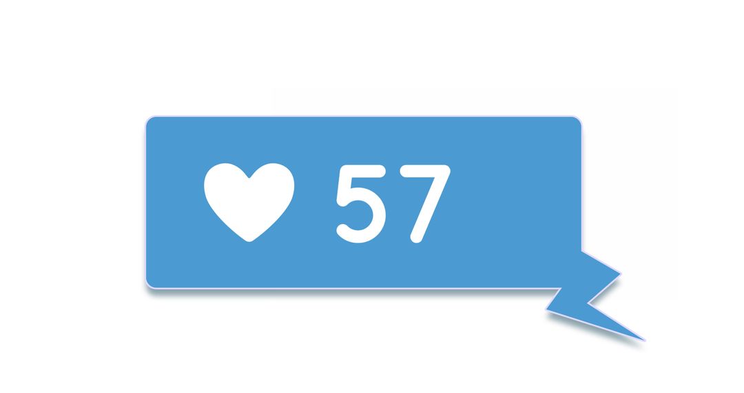 Digital Like Notification Icon on White Background