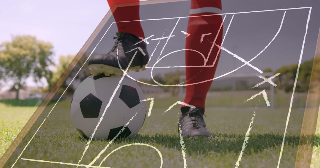 Abstract Football Strategy Overlay with Player