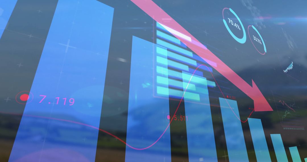 Dashboard of Data Visualization Over Rural Landscape
