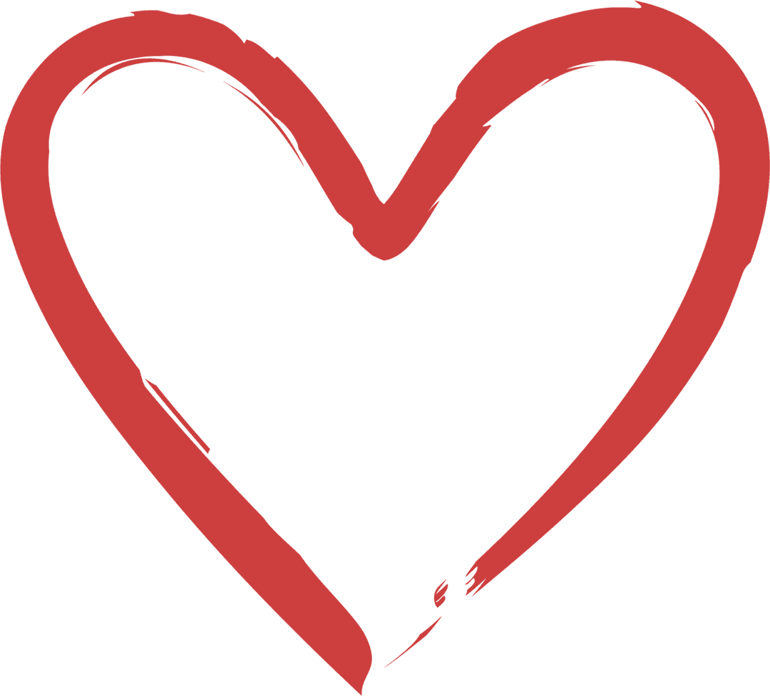 Elegant Red Heart on Transparent Background