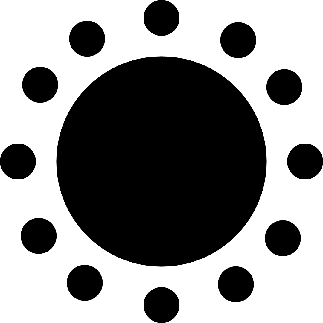 Abstract Black Circles Design on Transparent Background