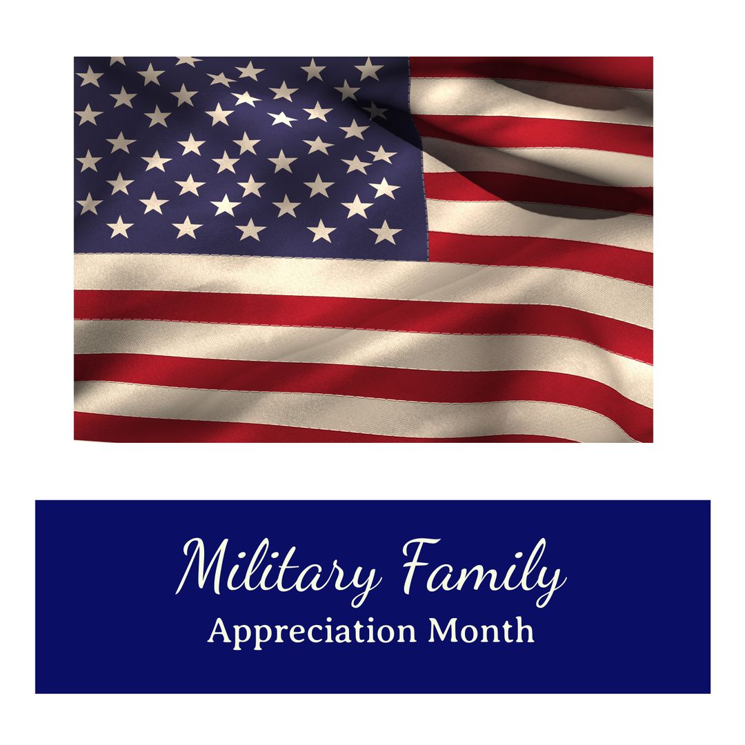Military Family Appreciation Month Banner with American Flag