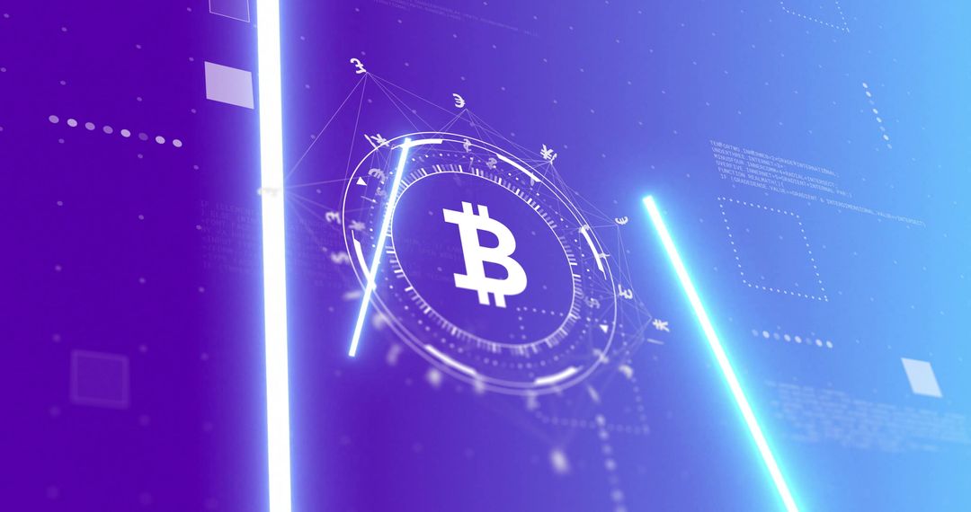 Futuristic Bitcoin Digital Representation with Data Elements
