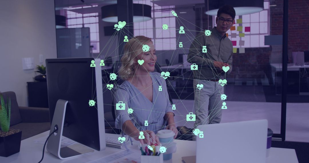 Medical Network Interface Displayed in Modern Office Environment