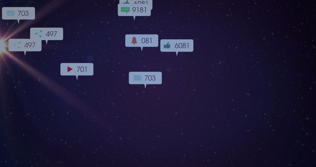 Social Media Notifications Against Abstract Technology Background