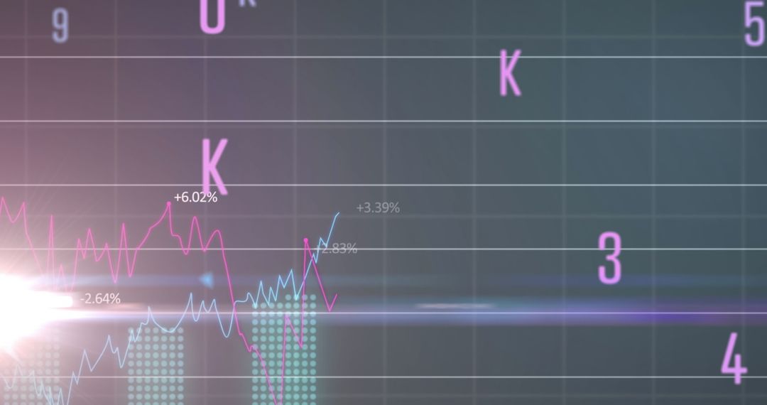 Abstract Financial Data Visualization in Digital Display