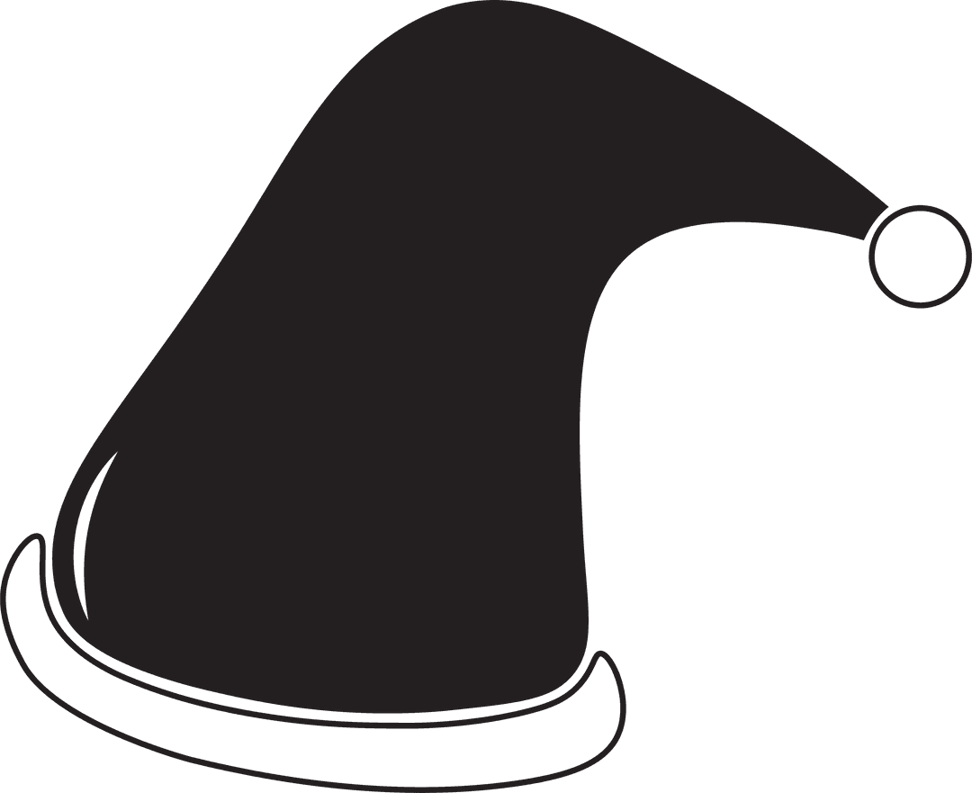 Minimalist Transparent Black Santa Hat Vector