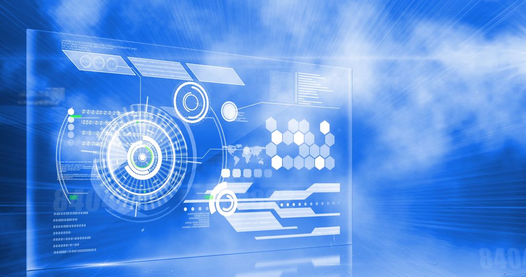 Advanced Data Visualization on Futuristic Digital Screen