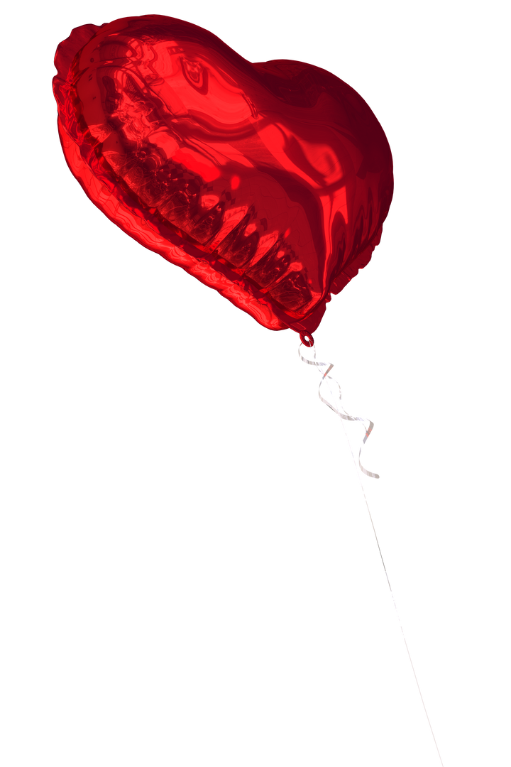 Shiny Red Heart-Shaped Balloon on Transparent Background - Download Free Stock Images Pikwizard.com