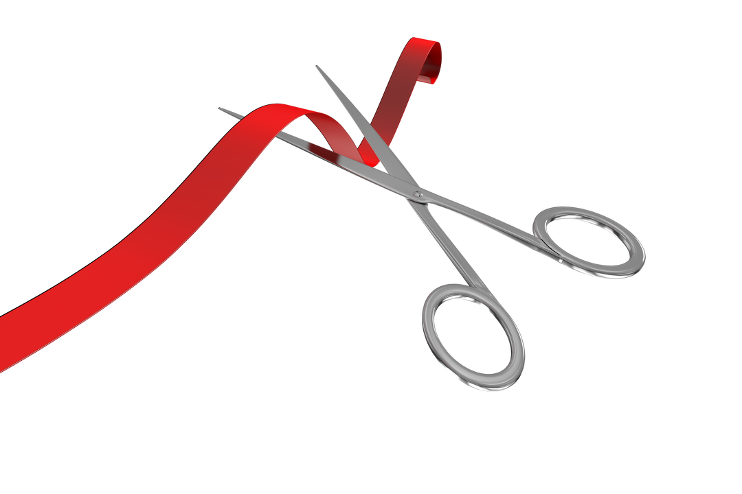 Transparent Red Ribbon Cut by Scissors for Grand Opening - Download Free Stock Images Pikwizard.com