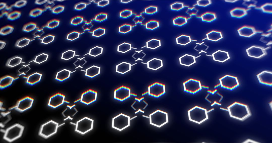 Abstract Geometric Patterns on Digital Navy Background