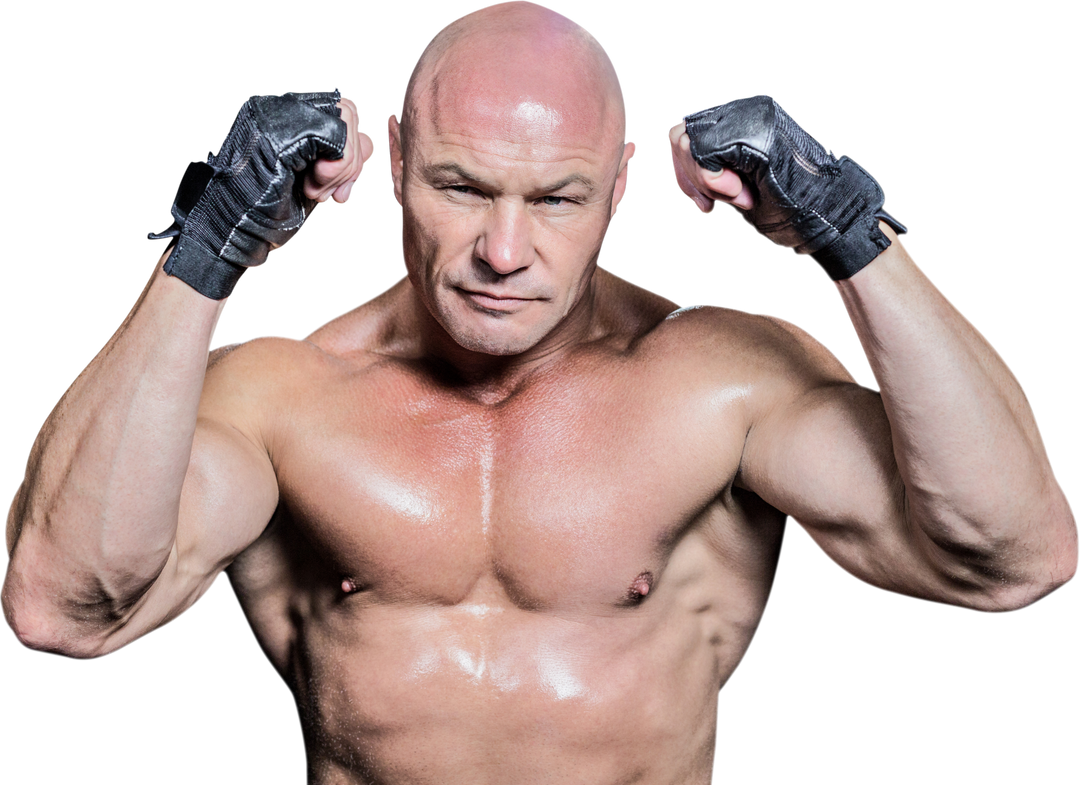 Bald Man Showing Off Sculpted Muscles in Transparent Background - Download Free Stock Images Pikwizard.com