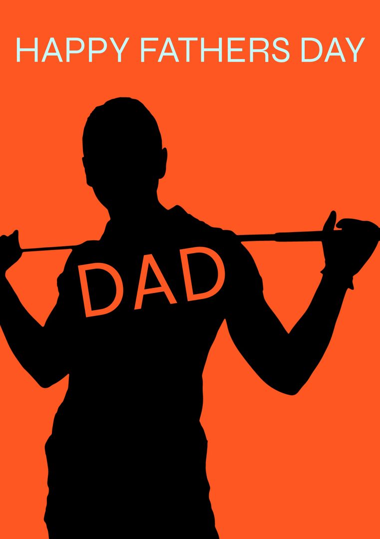 Silhouette of Man Celebrating Father's Day with Dad Text - Download Free Stock Templates Pikwizard.com