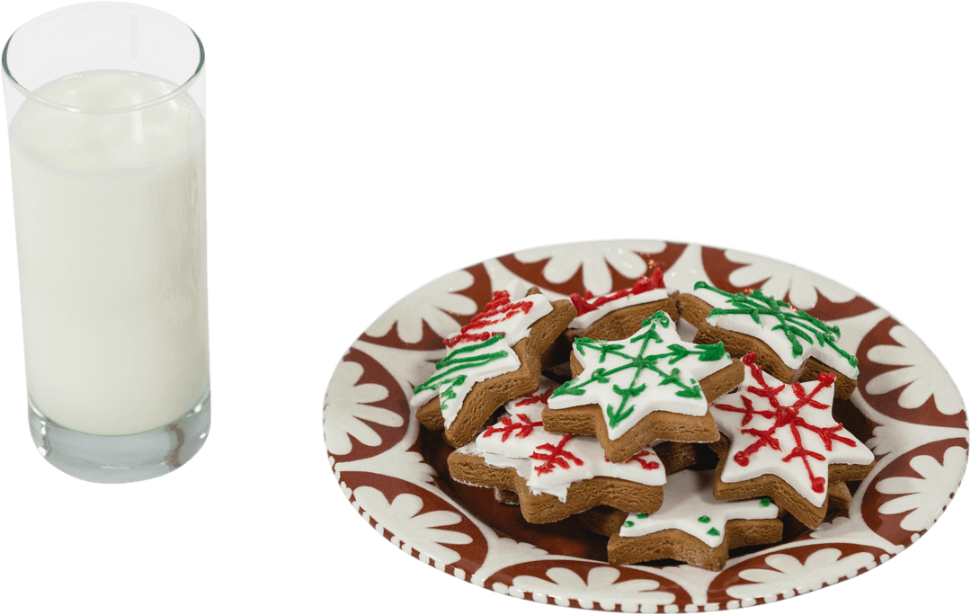 Festive Transparent Gingerbread Cookies with Milk