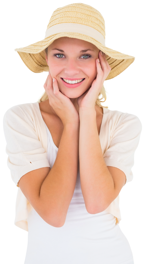 Smiling Blonde Woman in Stylish Hat Against Transparent Background - Download Free Stock Images Pikwizard.com