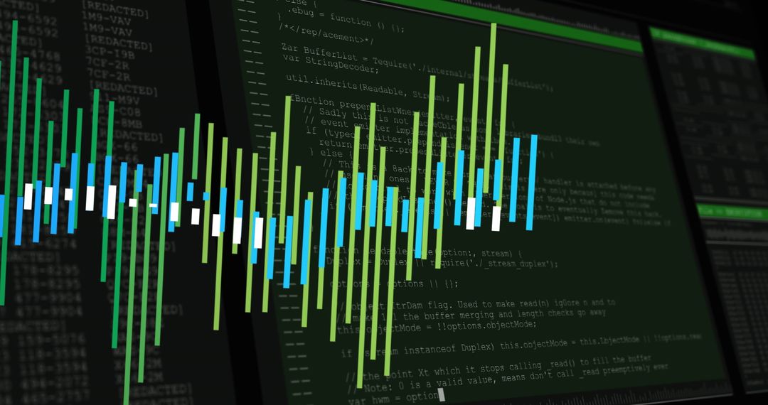Financial Data Processing with Digital Interface Graphics