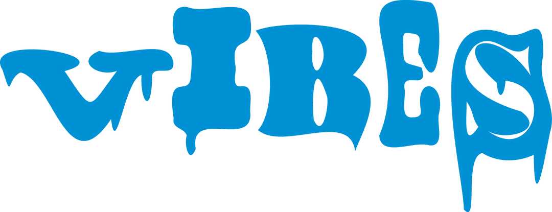 Dripping Blue VIBES Graffiti Style Transparent Background