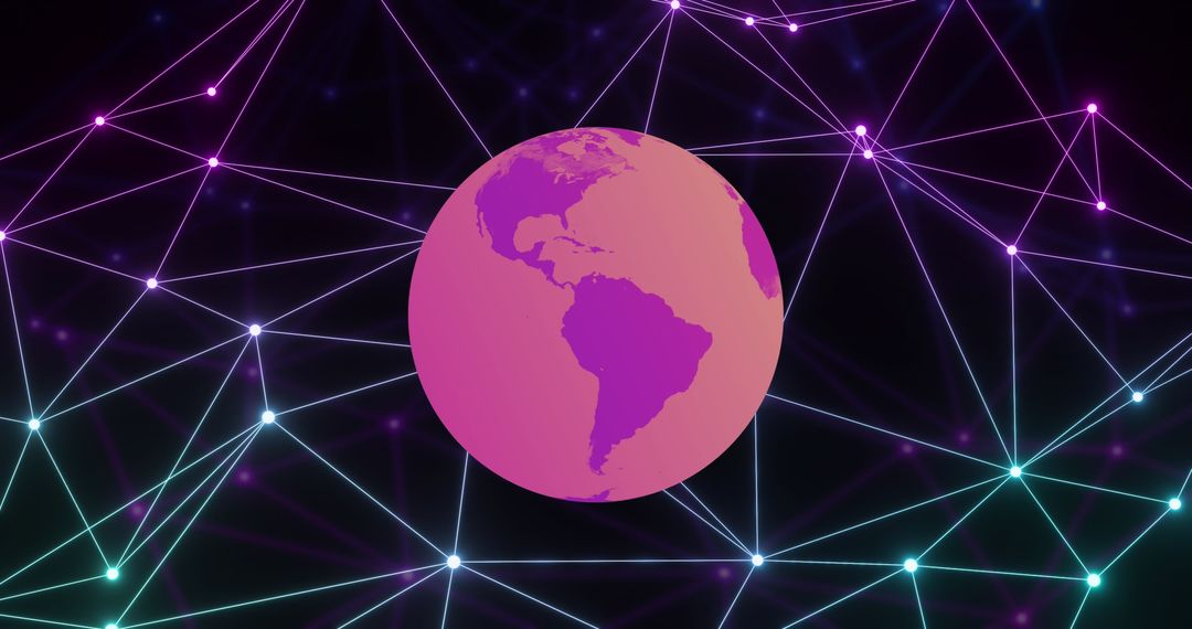 Digital Globe with Vibrant Connections Symbolizing Global Networks