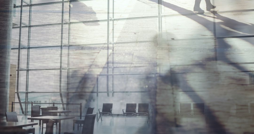 Timelapse of Walking People in Busy Airport Terminal