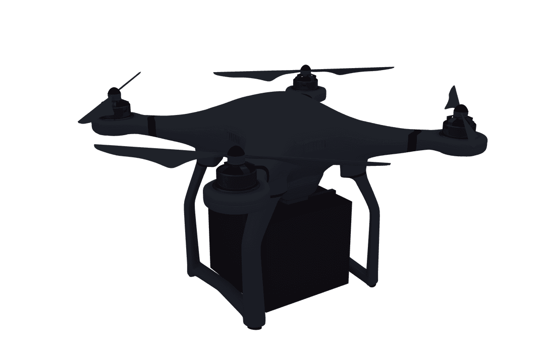 Drone Carrying Box Vector Illustration with Transparent Background