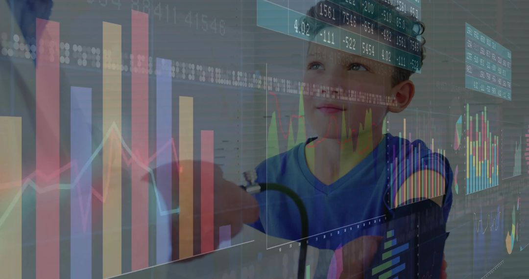 Child Checkup with Data Visualization Overlay in Pediatric Clinic