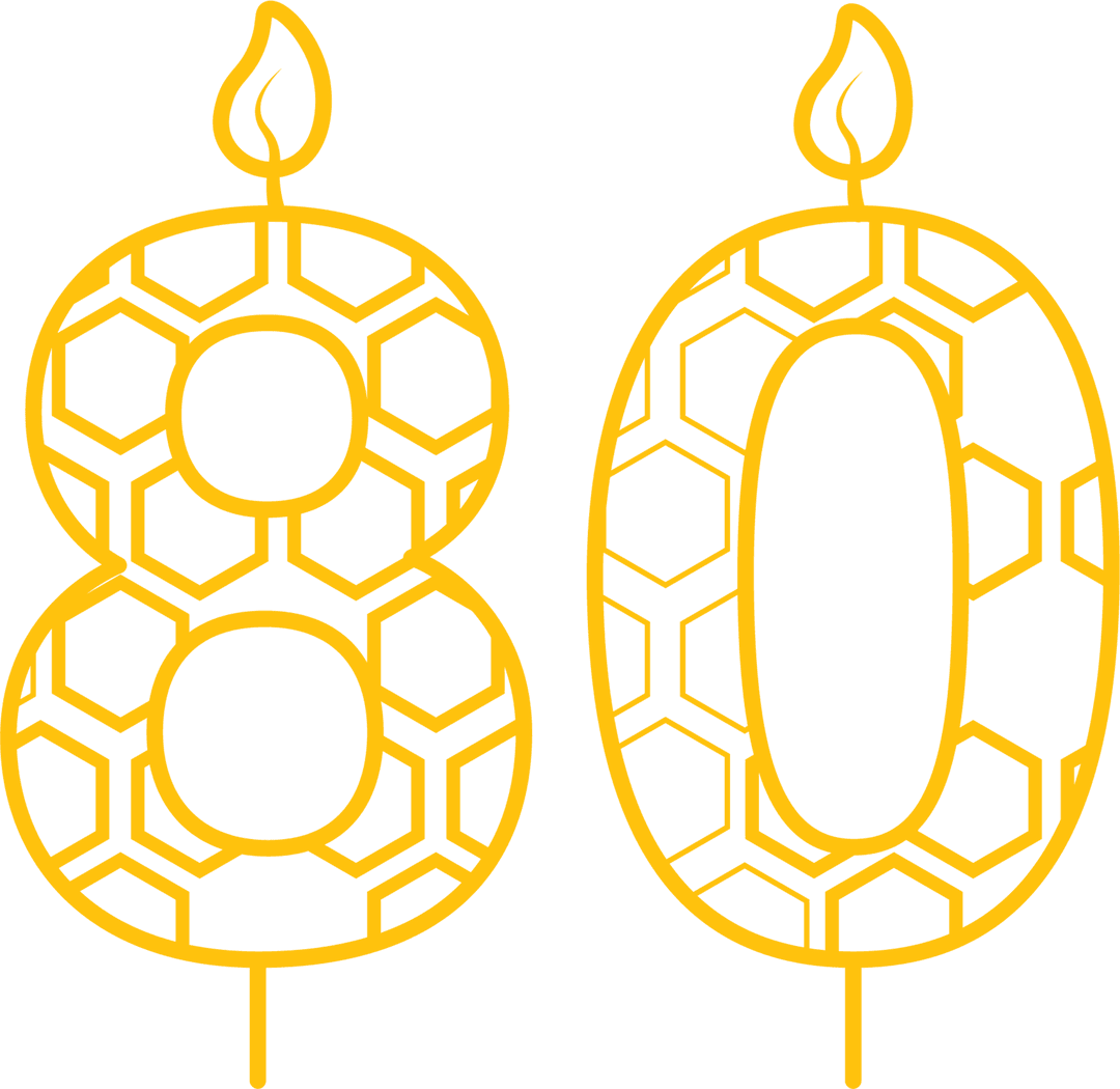 Eighty Birthday Candle with Unique Pattern Transparent Design