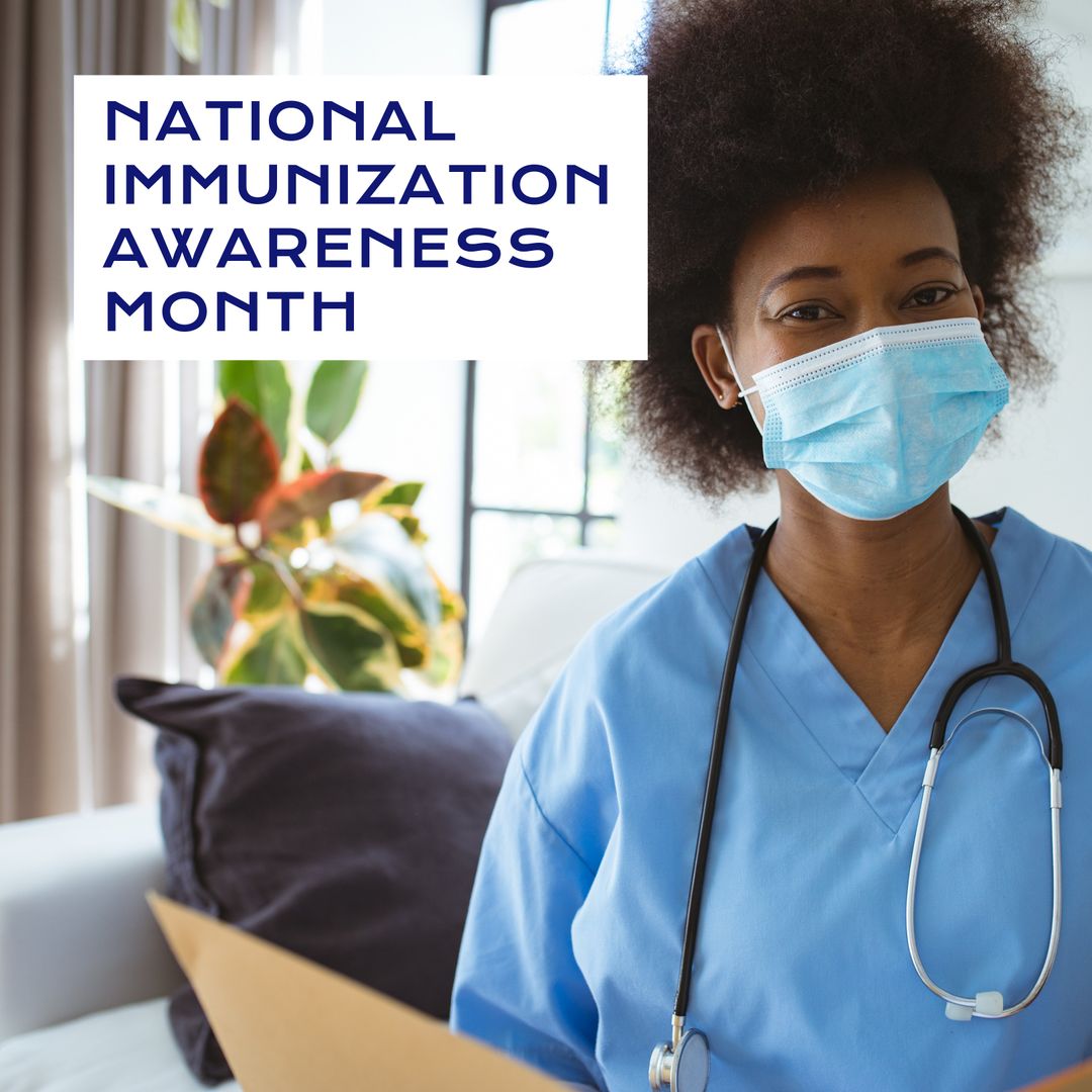 National Immunization Awareness Month Concept with Doctor in Mask