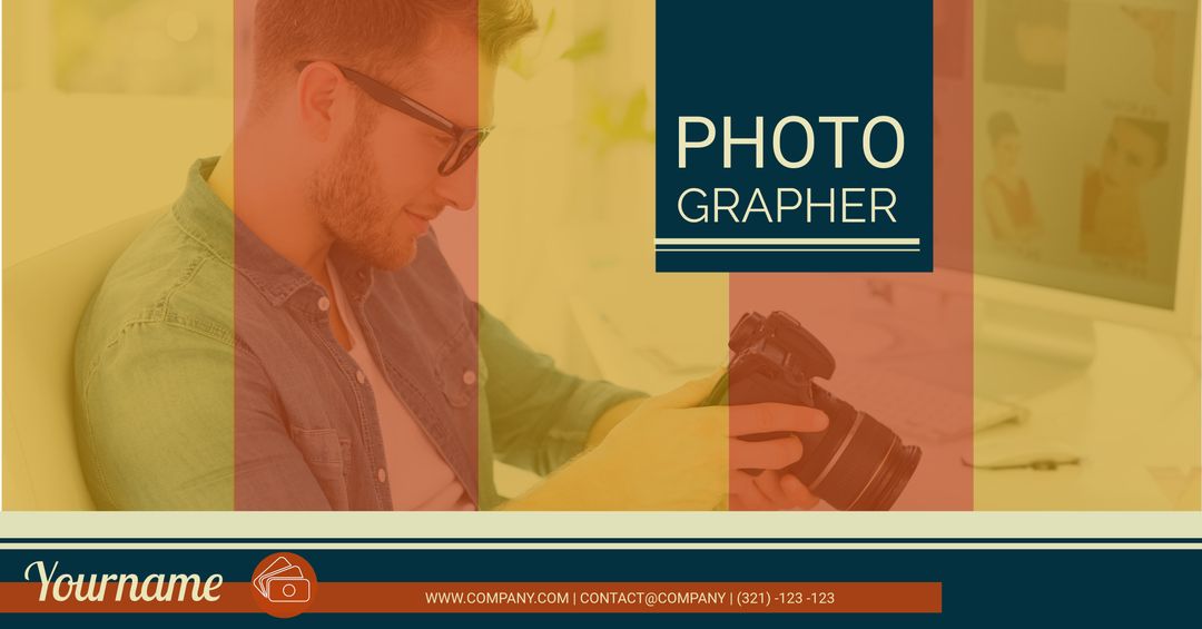 Photographer examining camera for professional photography services