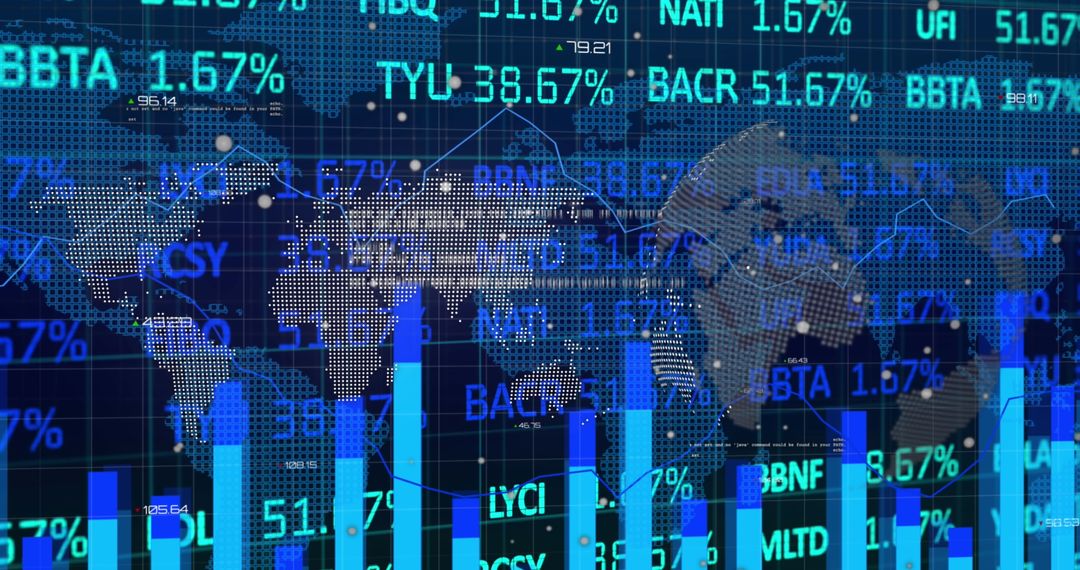 Global Financial Data Analytics with World Map Overlay