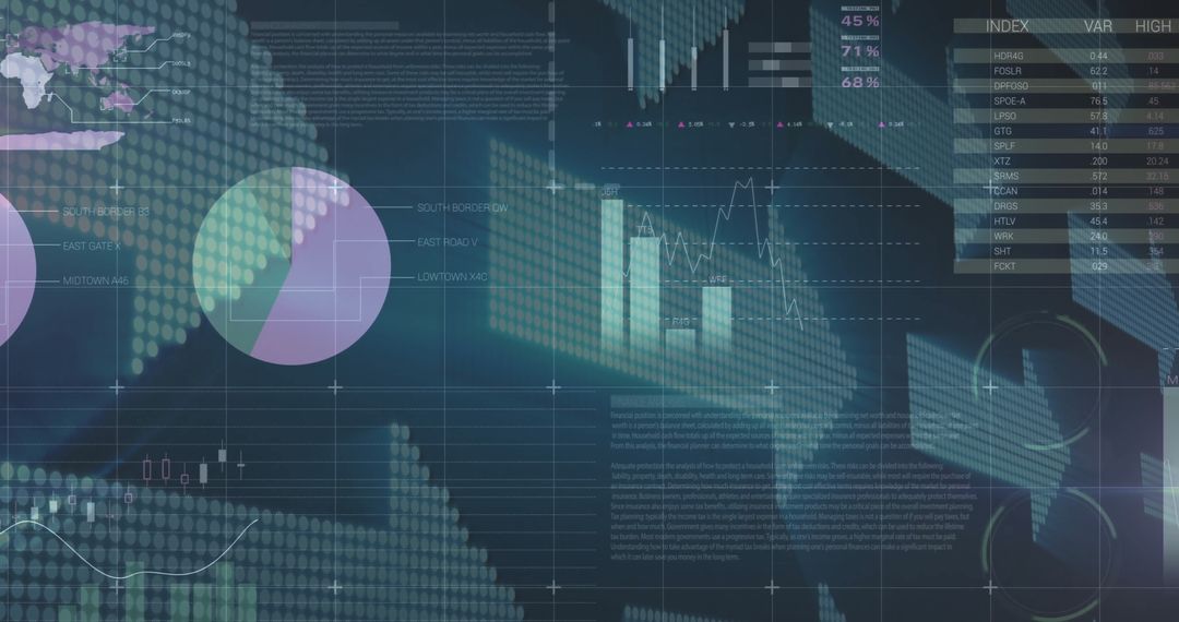 Innovative Digital Data Dashboard with World Map and Graphs