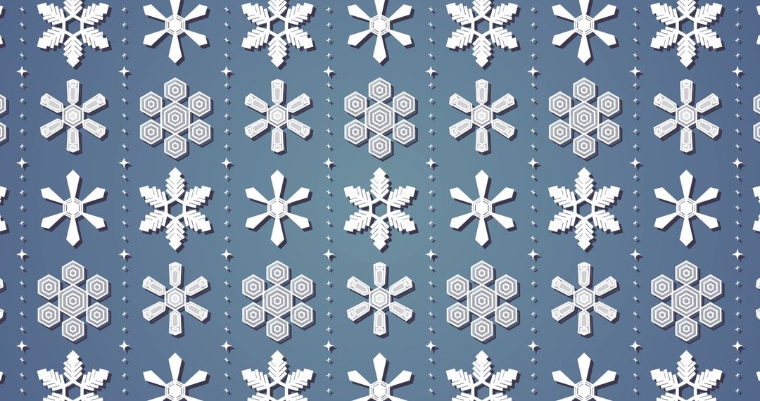 Intricate Snowflake Pattern with Blue Background