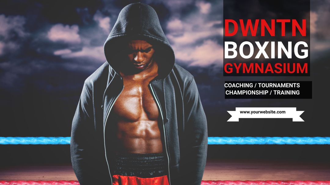 Focused Boxer in Hoodie for Boxing Gym Ads and Motivational Events - Download Free Stock Templates Pikwizard.com