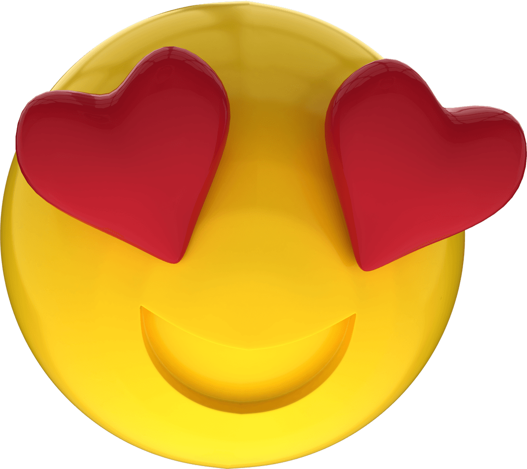 Transparent Love Emoji with Heart Eyes Ultimately Expressing Joy