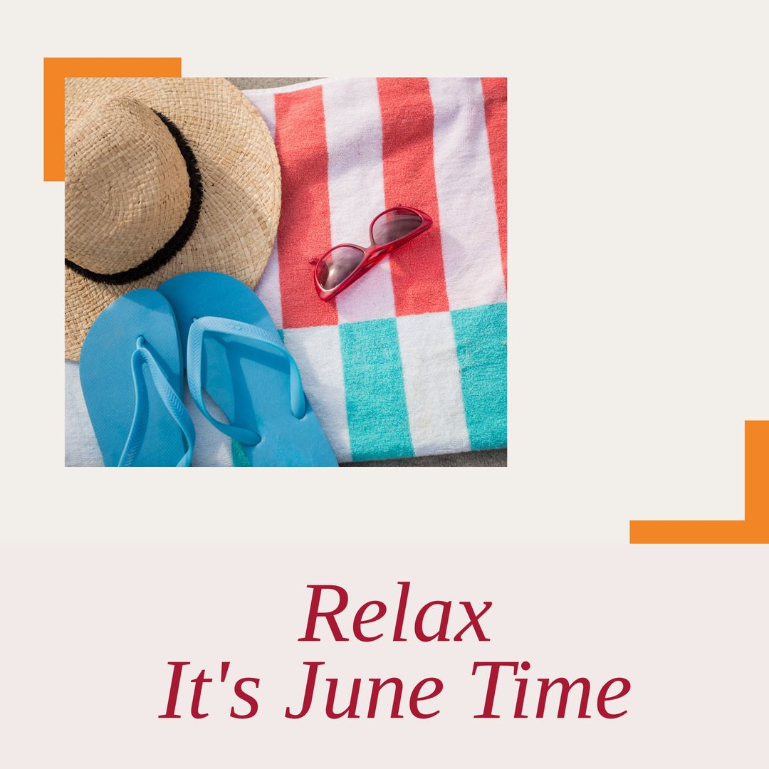 Summer Vacation Essentials with Flip Flops and Sunhat