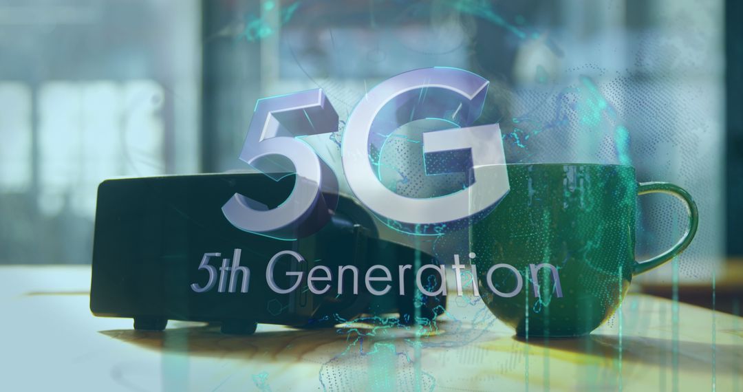 5G Technology and VR Headset Representing Digital Connectivity