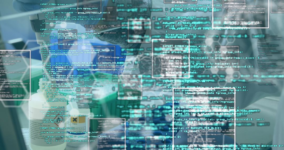 Dynamic Visual Overlap of Programming Code and Tech Elements