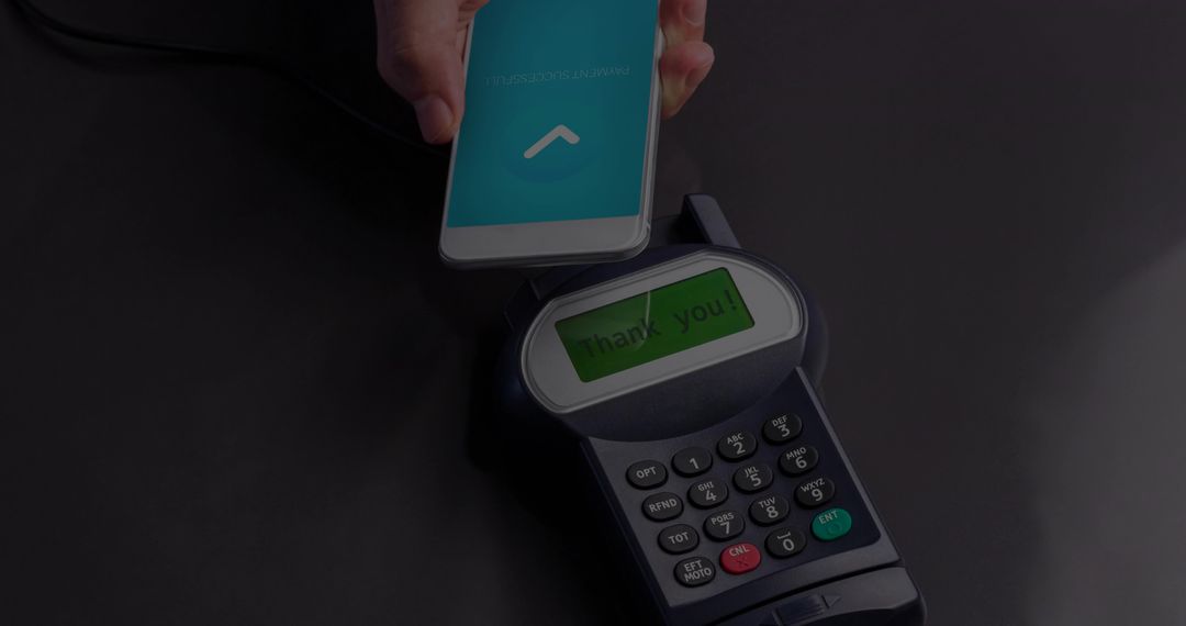 Contactless Mobile Payment Transaction at Checkout Terminal