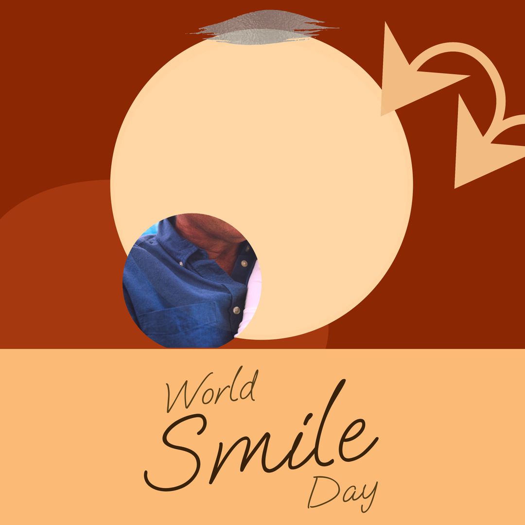 World Smile Day Celebration with Arrow Motif and Text