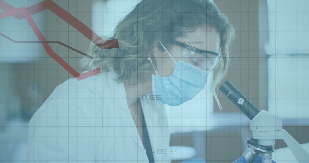 Scientist Analyzing Data During Pandemic With Microscope