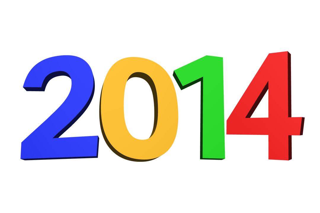 Colorful 2014 Numbers on Transparent Background Vector - Download Free Stock Images Pikwizard.com