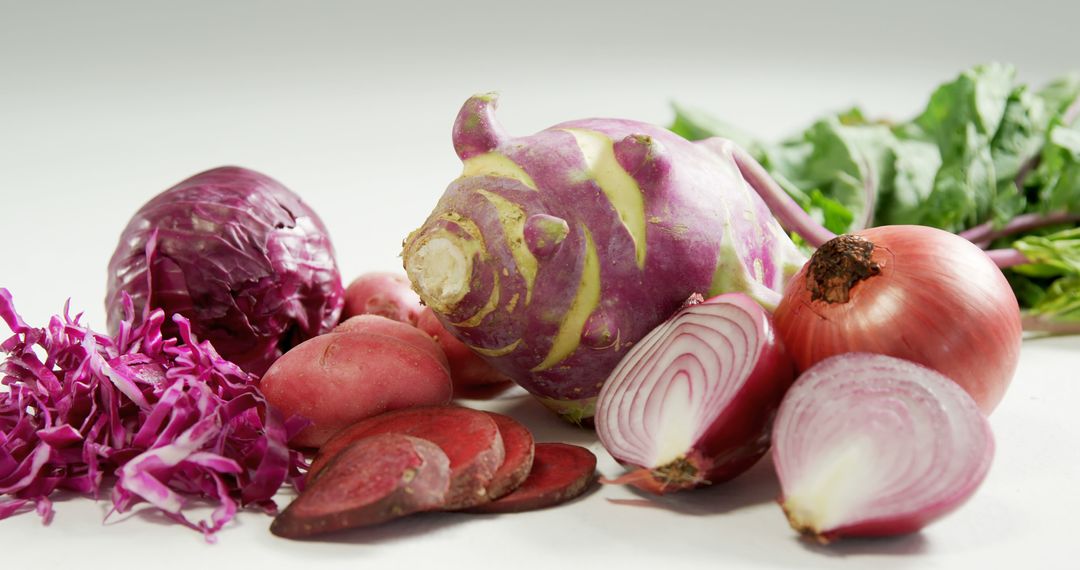 Assorted Fresh Purple Vegetables on White Background - Free Images, Stock Photos and Pictures on Pikwizard.com