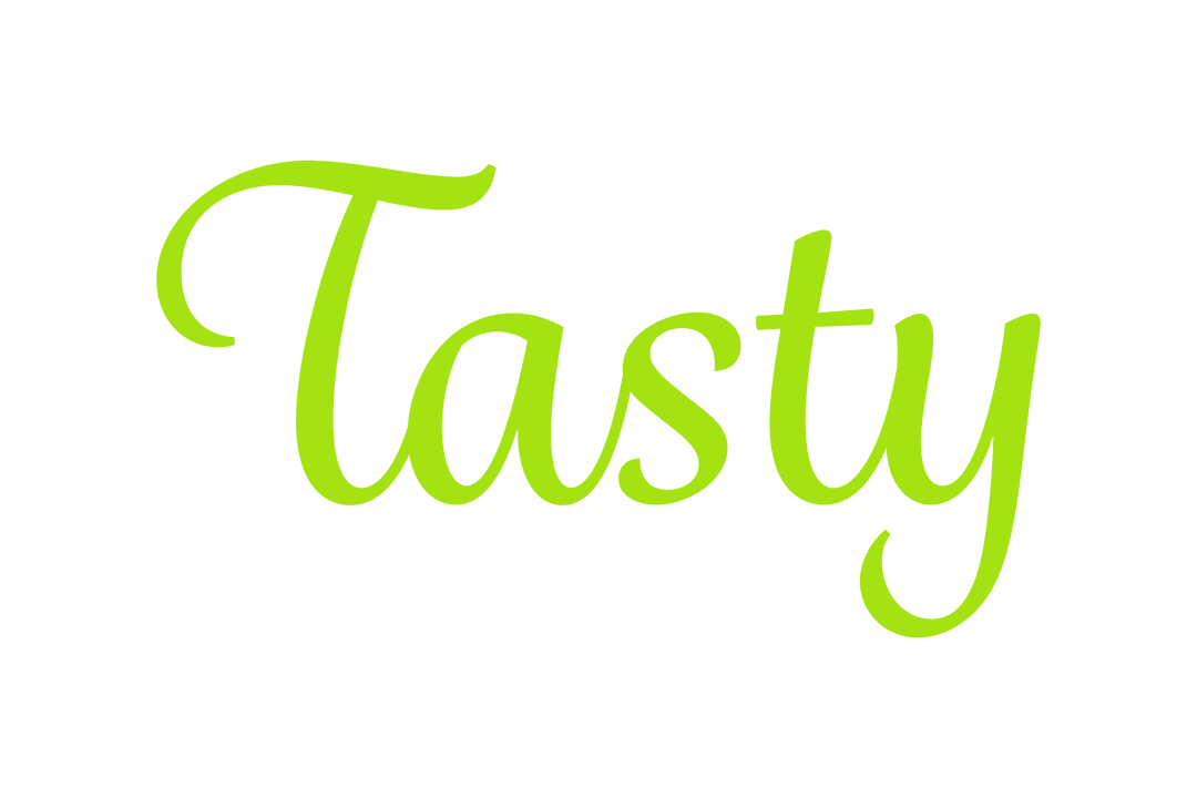 Green Tasty Text on Transparent Background for Design
