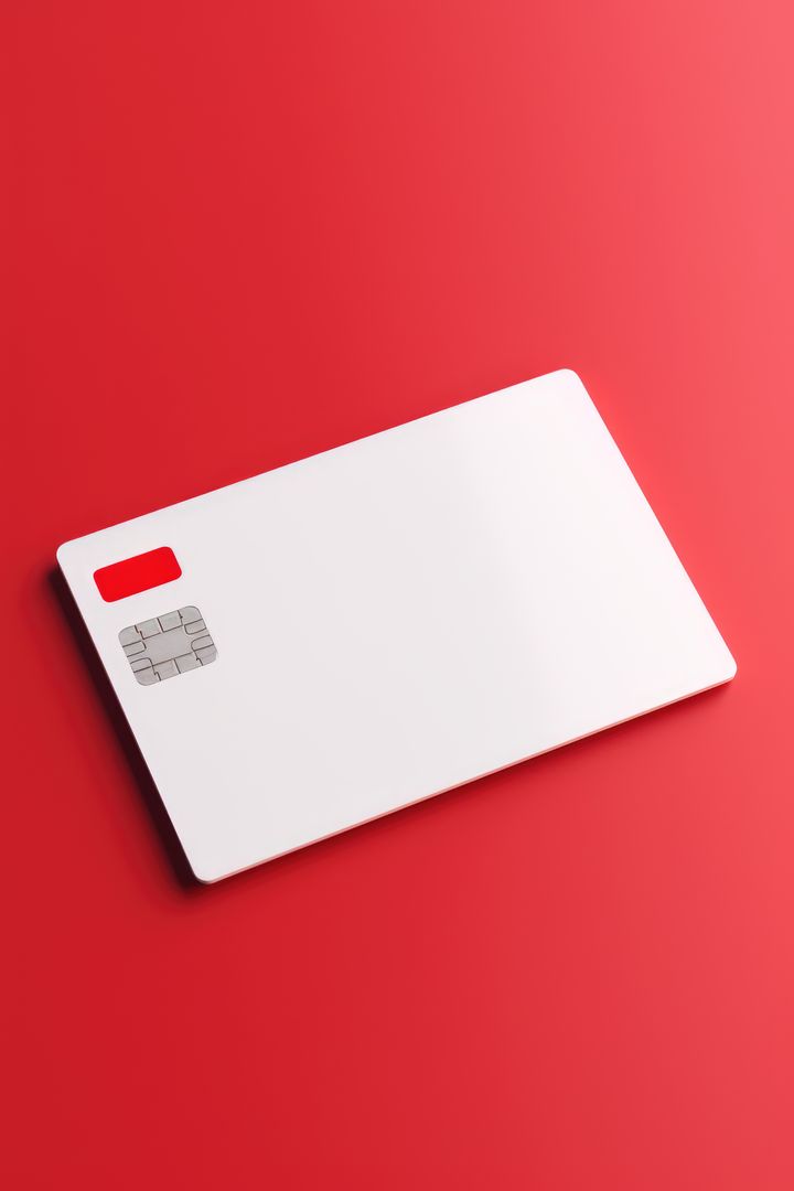 Blank white credit card with microchip on red, copy space, created using generative ai technology - Free Images, Stock Photos and Pictures on Pikwizard.com
