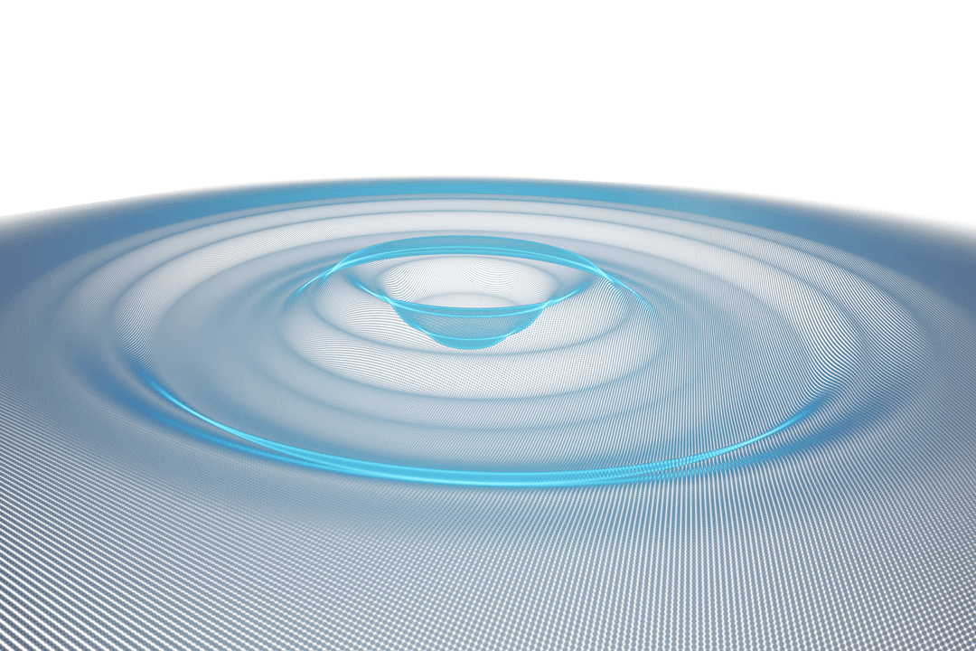 Blue Swirling Vortex Abstract Pattern on Transparent Background