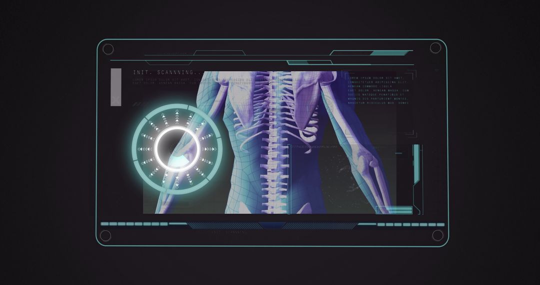 Digital Medical Interface Display with Human Spine