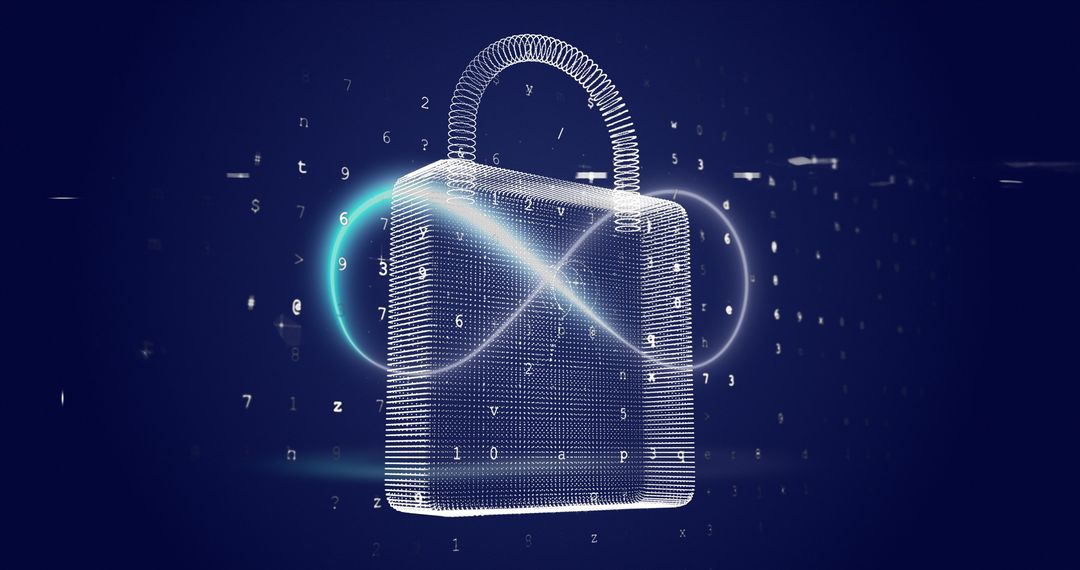 Digital Padlock with Infinity Symbol Representing Data Security