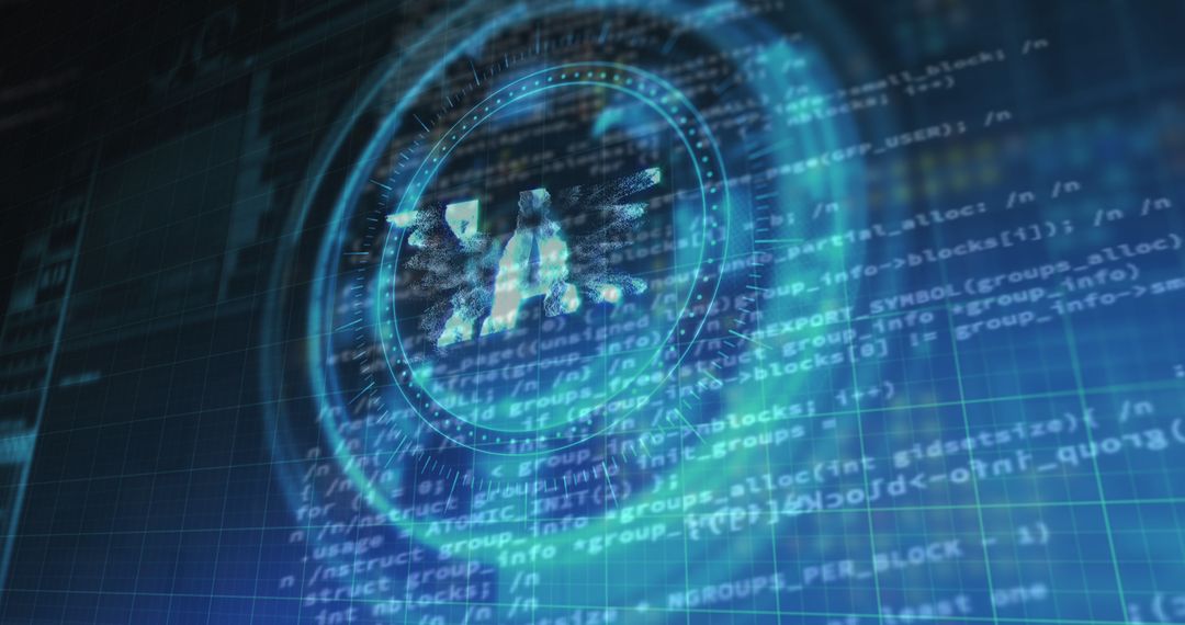 Ukraine Hryvnia Symbol in Digital Security Interface