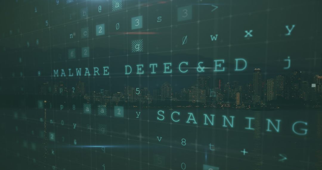 Cybersecurity concept with malware detection interface